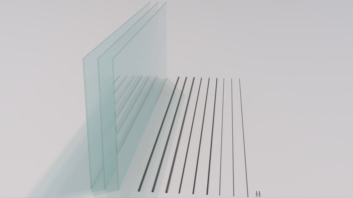 Gumax® dakupgrade pakket helder glas Luxe glazen dakplaten voor terrasoverkapping.